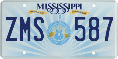 MS license plate ZMS587