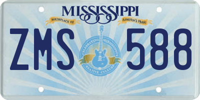 MS license plate ZMS588