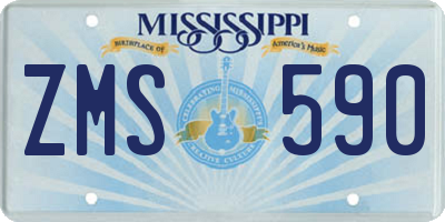 MS license plate ZMS590