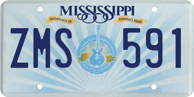 MS license plate ZMS591