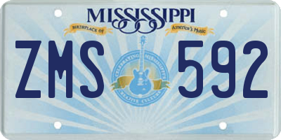 MS license plate ZMS592