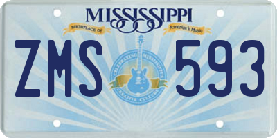MS license plate ZMS593