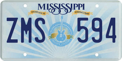 MS license plate ZMS594