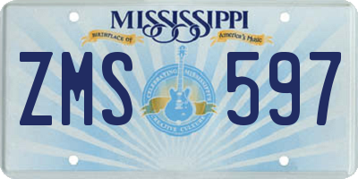 MS license plate ZMS597