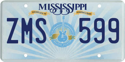 MS license plate ZMS599