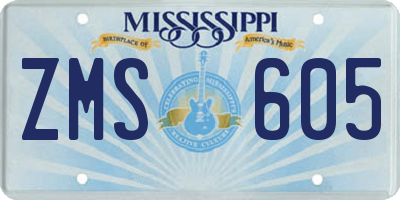 MS license plate ZMS605