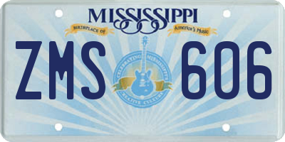 MS license plate ZMS606