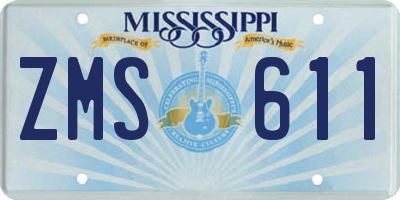 MS license plate ZMS611