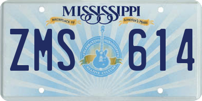 MS license plate ZMS614