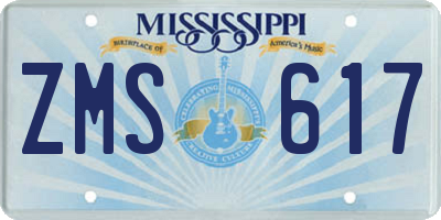 MS license plate ZMS617