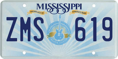 MS license plate ZMS619