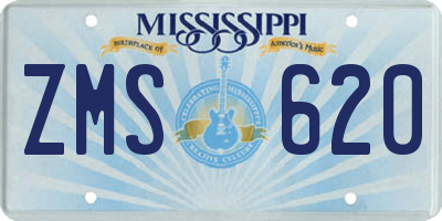 MS license plate ZMS620