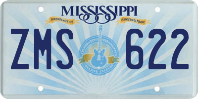 MS license plate ZMS622