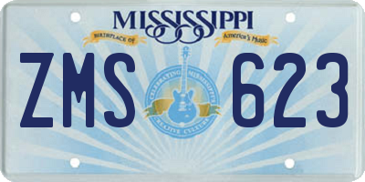 MS license plate ZMS623