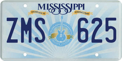 MS license plate ZMS625