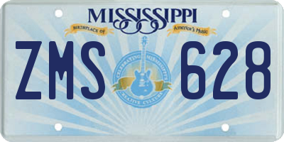 MS license plate ZMS628