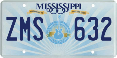 MS license plate ZMS632