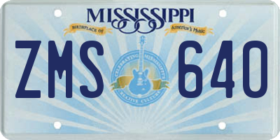 MS license plate ZMS640