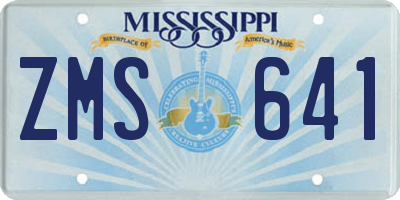 MS license plate ZMS641