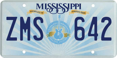 MS license plate ZMS642