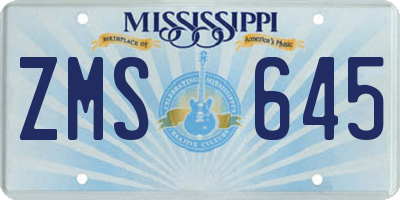 MS license plate ZMS645