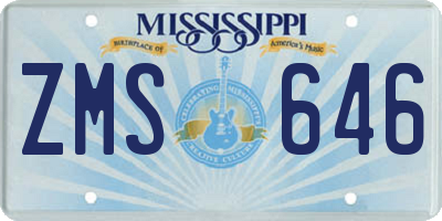 MS license plate ZMS646