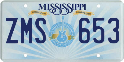 MS license plate ZMS653