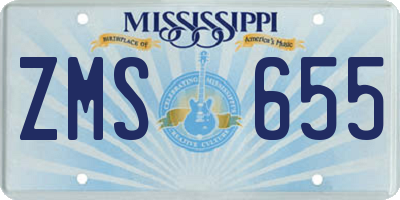 MS license plate ZMS655