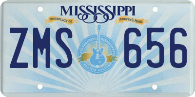 MS license plate ZMS656