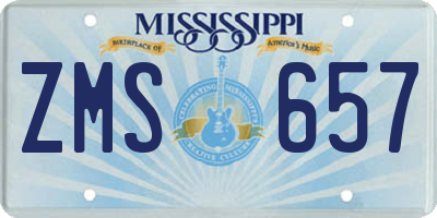 MS license plate ZMS657