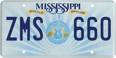 MS license plate ZMS660