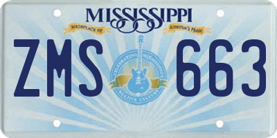 MS license plate ZMS663