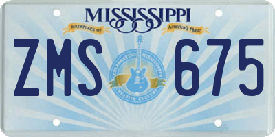 MS license plate ZMS675