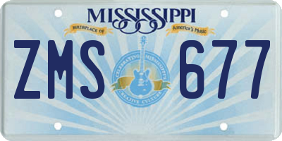 MS license plate ZMS677