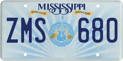 MS license plate ZMS680