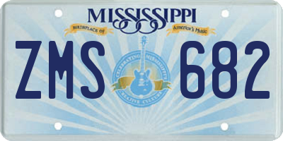 MS license plate ZMS682