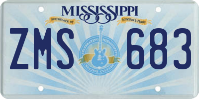 MS license plate ZMS683