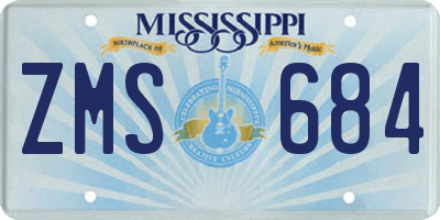 MS license plate ZMS684