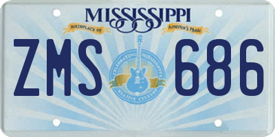 MS license plate ZMS686