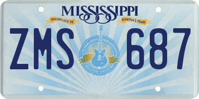 MS license plate ZMS687