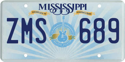 MS license plate ZMS689