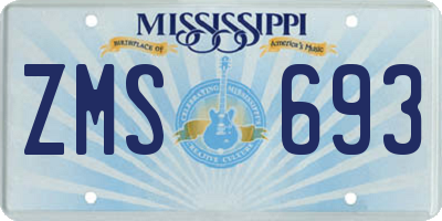MS license plate ZMS693