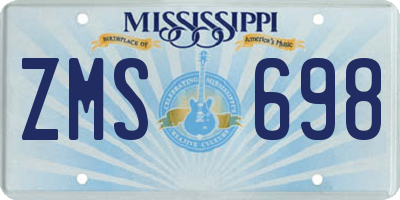 MS license plate ZMS698
