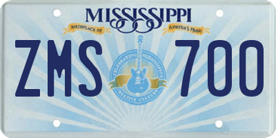 MS license plate ZMS700
