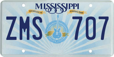 MS license plate ZMS707