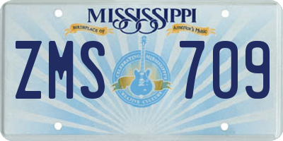 MS license plate ZMS709