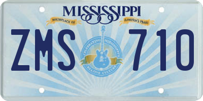 MS license plate ZMS710