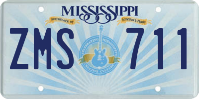 MS license plate ZMS711