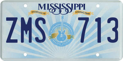 MS license plate ZMS713