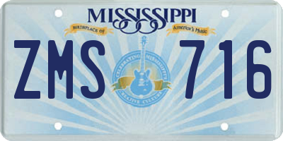 MS license plate ZMS716